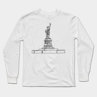 Statue Of Liberty Minimalist Illustration Long Sleeve T-Shirt